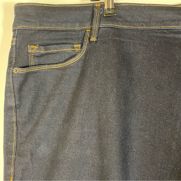 Old Navy Mid Rise Dark/Medium Wash Slim Straight Leg Denim Jeans Women’s Size 26 - Picture 2 of 8